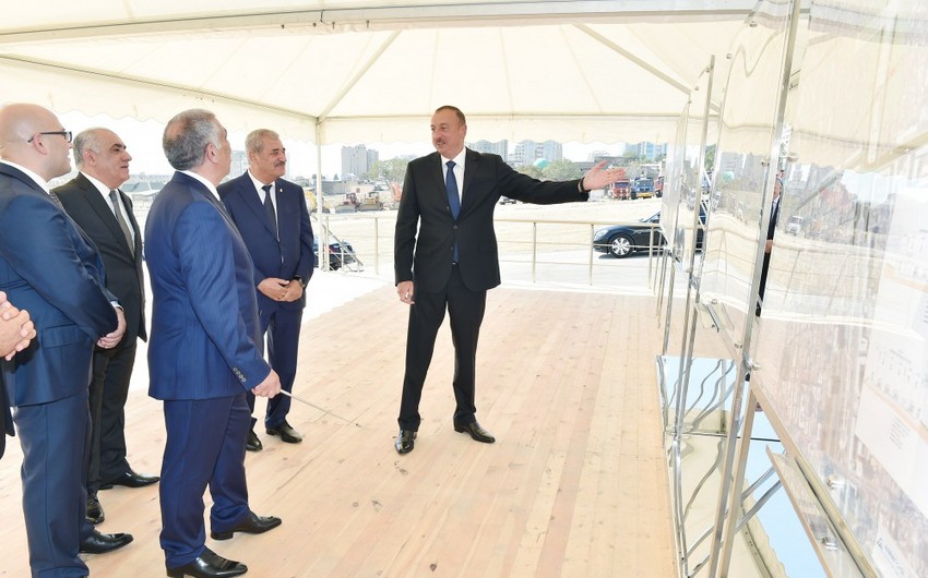 President Ilham Aliyev lays foundation of a new road infrastructure in former “Soviet Street”