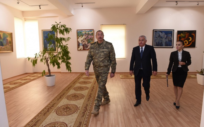 Президент Ильхам Алиев принял участие в открытии Государственной художественной галереи в Горадизе