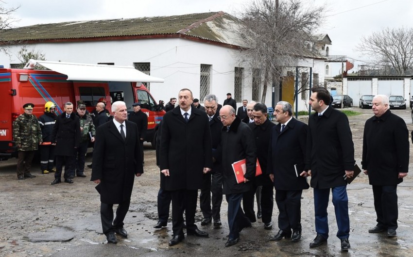 Президент Азербайджана прибыл на место пожара - ФОТО - ОБНОВЛЕНО