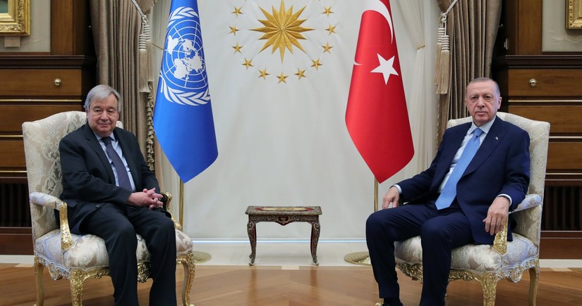 BMT baş katibi və Türkiyə Prezidenti regional məsələləri müzakirə ediblər