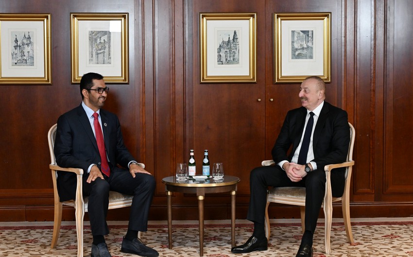 President Ilham Aliyev holds meeting with UAE Minister of Industry and Advanced Technology - UPDATED