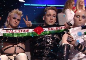 Madonna və islandiyalılar Eurovisionun finalında Fələstin bayrağı nümayiş etdiriblər