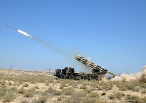 Combat shots carried out in Azerbaijani Army using Smerch rocket launcher systems