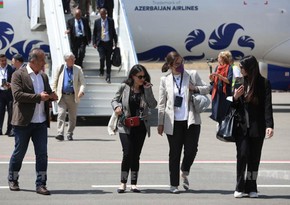 Participants of IX Global Baku Forum view Fuzuli Airport