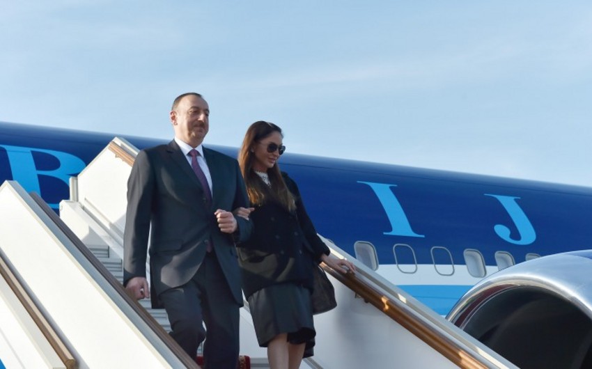 Президент Азербайджана прибыл в Москву для участия в праздновании 70-летия Победы - ФОТО