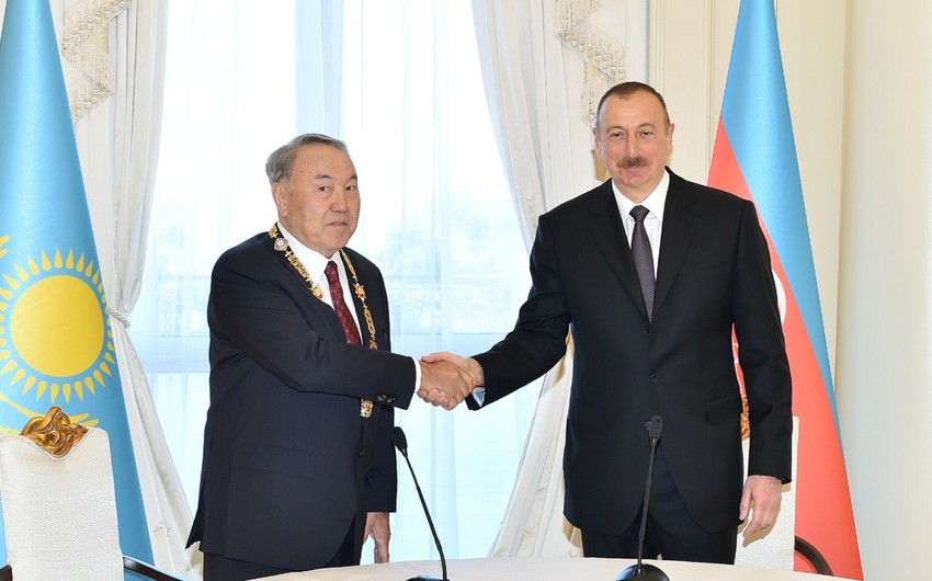 Azerbaijani President Ilham Aliyev congratulates Nursultan Nazarbayev