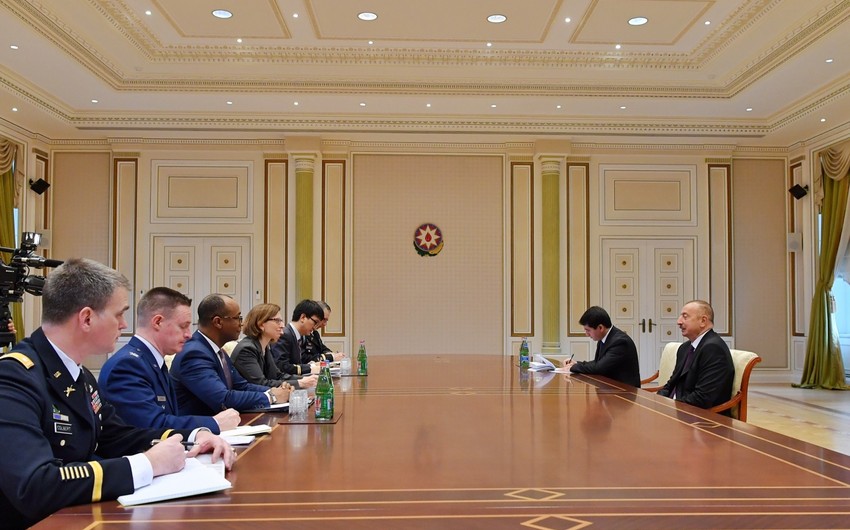 President Ilham Aliyev receives delegation of US Department of Defense
