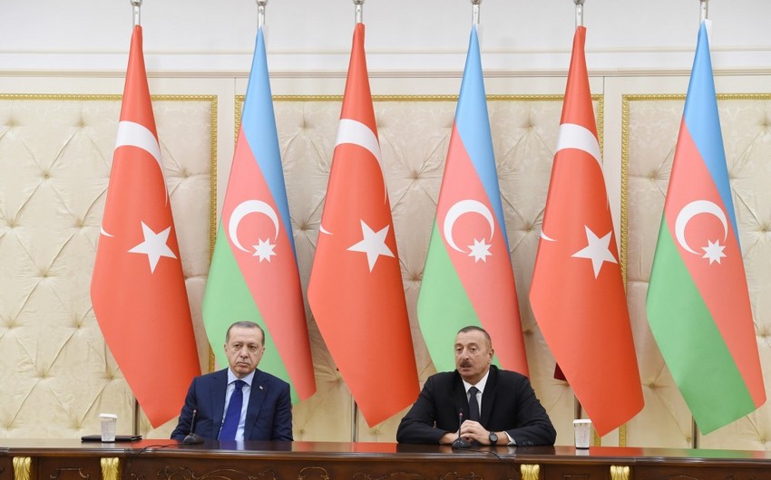 Azerbaijani and Turkish presidents made press statements