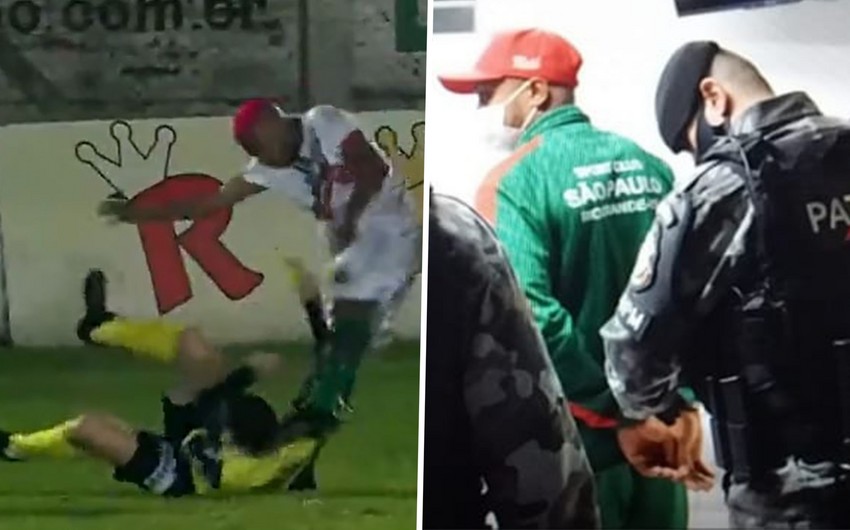 Braziliyada hakimi döyən müdafiəçi futboldan kənarlaşdırılıb