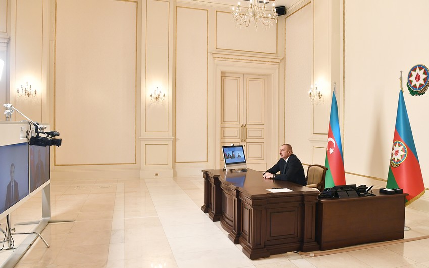 Президент Ильхам Алиев принял Рашада Набиева в видеоформате