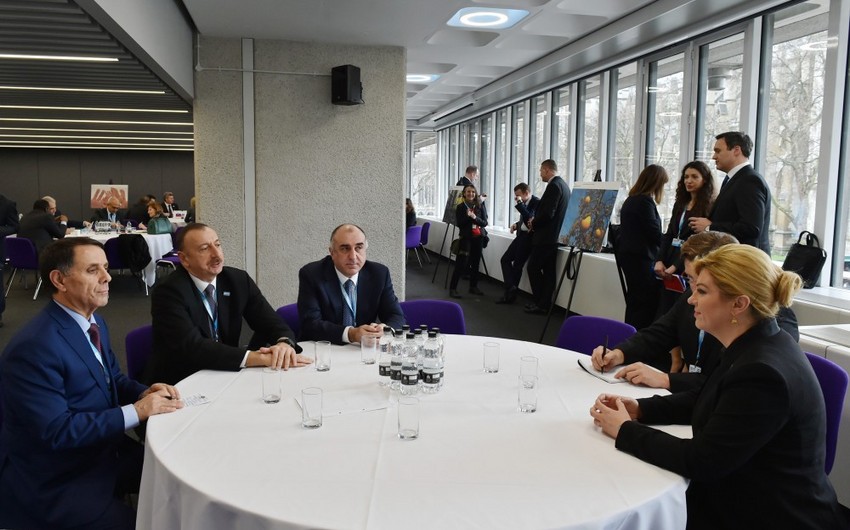 Президент Ильхам Алиев встретился в Лондоне с президентом Хорватии Колиндой Грабар-Китарович