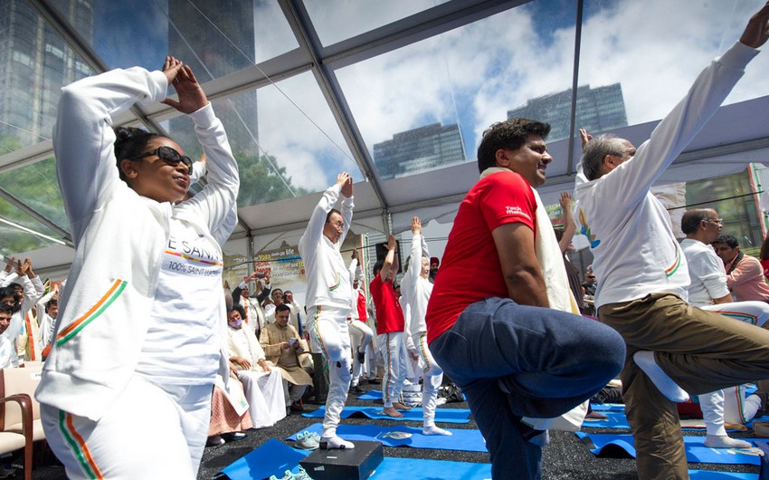 World community celebrates the first International Day of Yoga