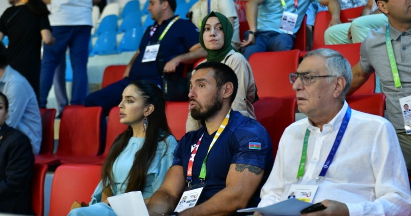 Лейла Алиева посмотрела выступления наших борцов на V Играх исламской солидарности