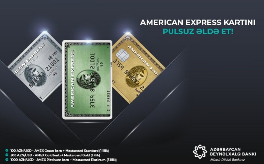 Azərbaycan Beynəlxalq Bankı “American-Express” kartları hədiyyə edir