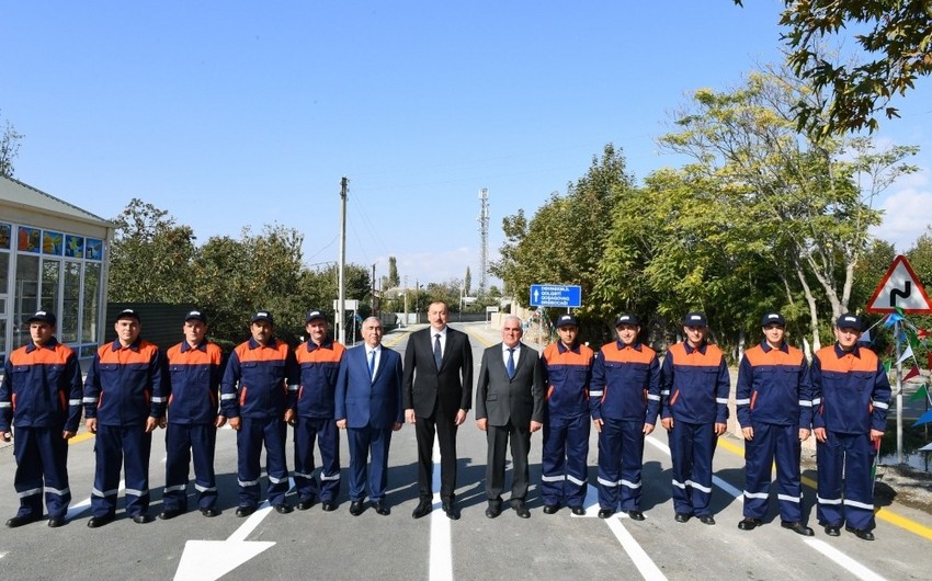 President Ilham Aliyev inaugurated newly reconstructed Golgati-Dahnakhalil-Goshagovag-Arabojaghi highway in Aghdash