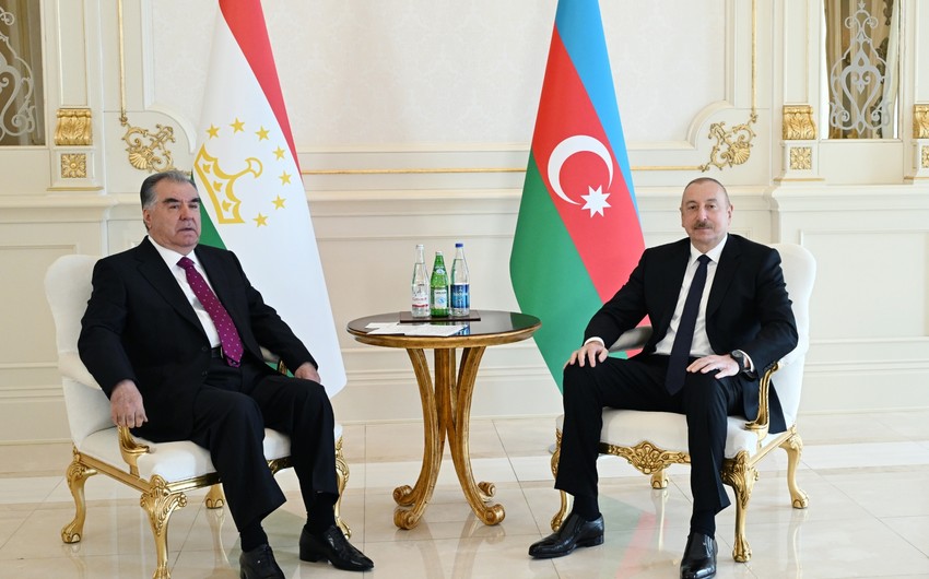 President of Azerbaijan Ilham Aliyev holds one-on-one meeting with President of Tajikistan Emomali Rahmon