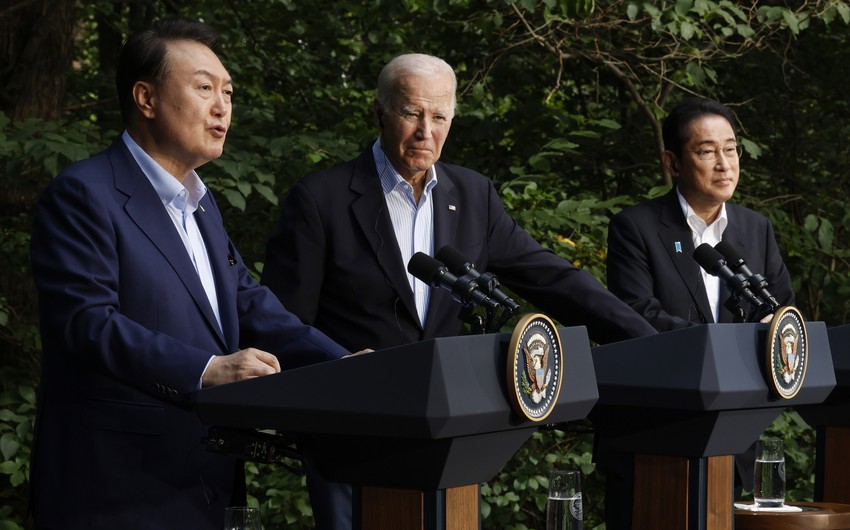 Leaders of US, Japan, S. Korea note huge progress in cooperation