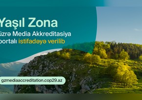 COP29 Yaşıl Zona üzrə media akkreditasiyası portalı istifadəyə verilib