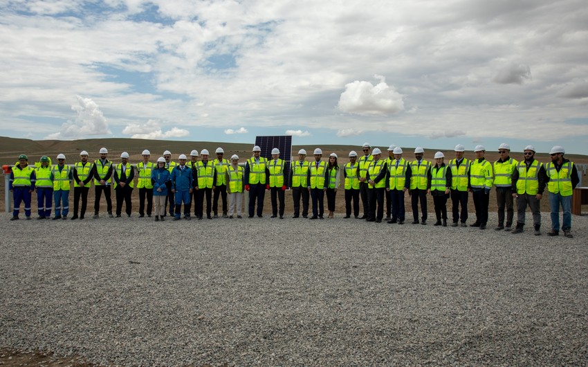 First solar panel installed at Garadagh solar power plant