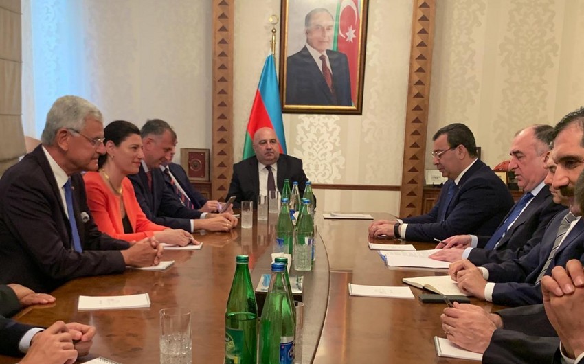 Эльмар Мамедъяров встретился с председателями комитетов внешних связей парламентов Турции и Грузии