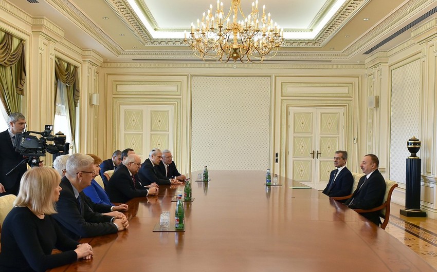 President Ilham Aliyev received delegates of Board of Trustees of Nizami Ganjavi International Center - UPDATED