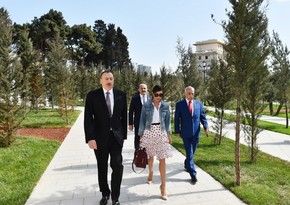 President Ilham Aliyev reviewed conditions created at new park in Nasimi district