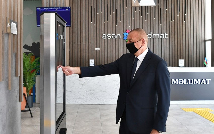 Ilham Aliyev attends opening of Baku “ASAN xidmət” center No 6