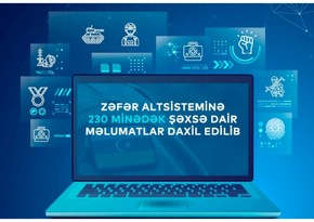 “Zəfər” altsisteminə 230 mindən çox şəxsə dair məlumat daxil edilib