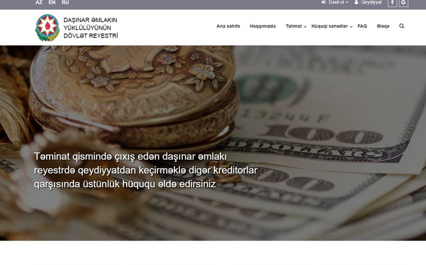 Daşınar Əmlakın Yüklülüyünün Dövlət Reyestrinə 10 mindən çox bildiriş yüklənib