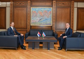 Azerbaijan's Foreign Minister Bayramov kicks off his meeting with Serbian counterpart