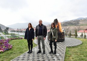 President Ilham Aliyev, First Lady Mehriban Aliyeva visit Tartar district