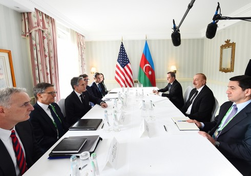 Президент Ильхам Алиев встретился в Мюнхене с Энтони Блинкеном