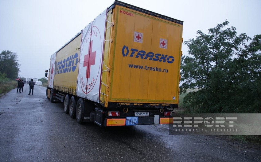 Russian Red Cross Society's vehicle moving in direction of Khankandi