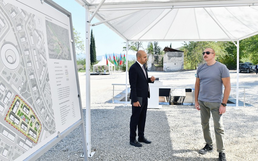 President Ilham Aliyev attends groundbreaking ceremony of 4th residential complex in Zangilan city 
