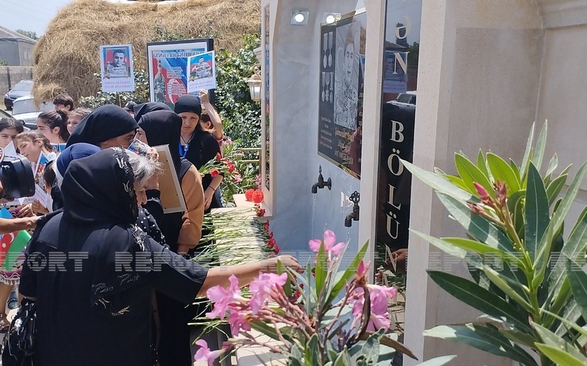 Vətən müharibəsi şəhidinin xatirəsinə inşa edilən bulağın açılışı olub