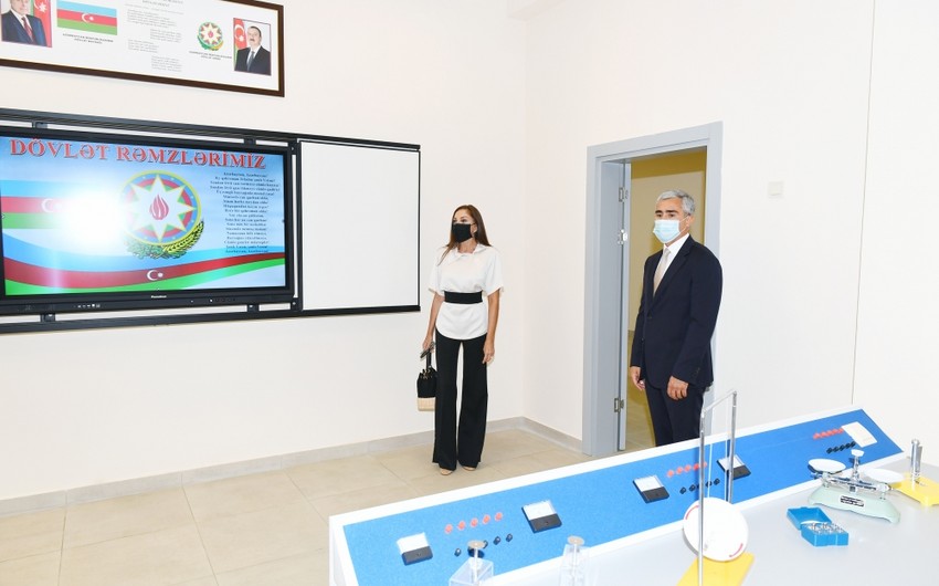 Мехрибан Алиева приняла участие в открытии после реконструкции образовательных учреждений в Хазарском районе