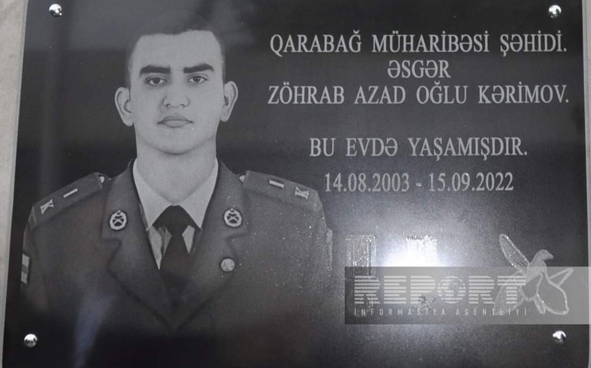 В Билясуваре состоялось открытие мемориальной доски в память о шехиде Зохрабе Керимове
