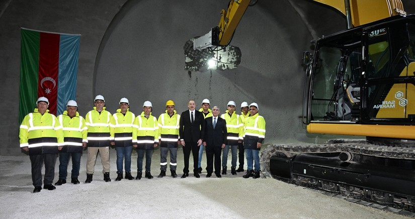 President Aliyev attends opening of first tunnel on Ahmadbayli-Fuzuli-Shusha highway