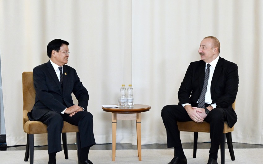 President of Azerbaijan Ilham Aliyev meets with President of Laos in Kazan