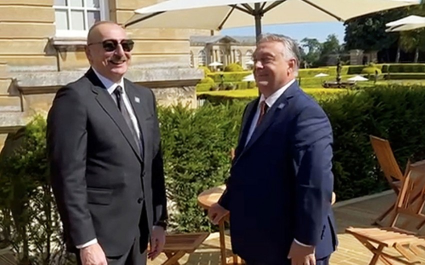 President Ilham Aliyev talks to Prime Minister of Hungary