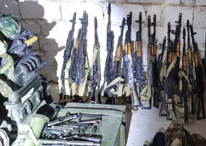 Drone, 29 assault rifles, and 416 grenades found in basement of kindergarten in Khankandi