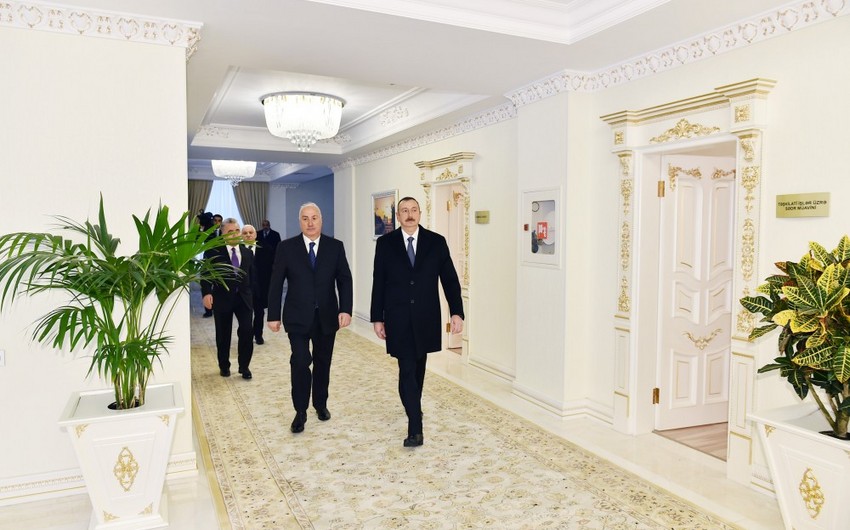 Президент принял участие в открытии административного здания Сумгайытской городской организации Партии Ени Азербайджан