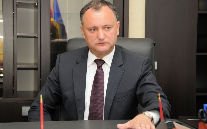 Moldova prezidentinin iqamətgahında Avropa İttifaqının bayrağı yığışdırılıb