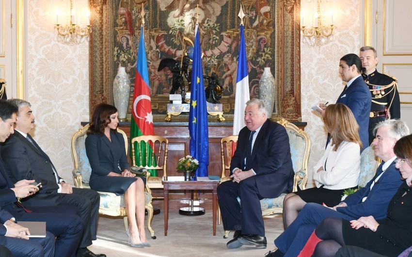 Первый вице-президент Азербайджана встретилась с председателем Сената Франции