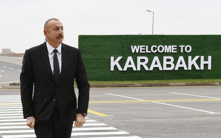 President Ilham Aliyev, Mehriban Aliyeva view conditions created at Fuzuli Int'l Airport