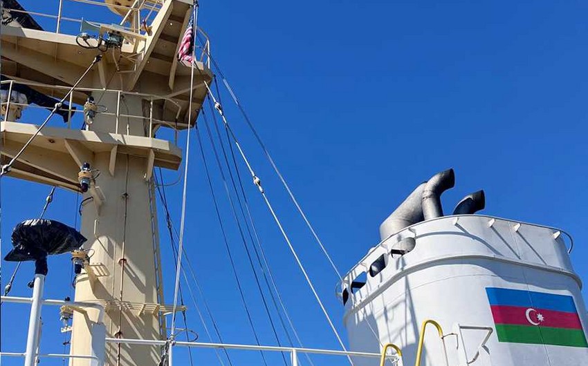 First vessel under flag of independent Azerbaijan moors at US port