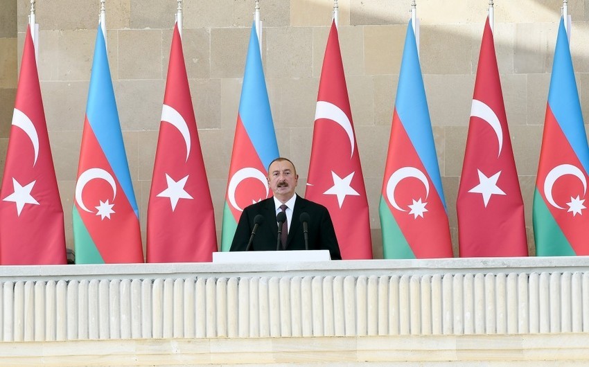 Президент: Освобождение Баку Азербайджанской национальной армией и Кавказской исламской армией является историческим событием