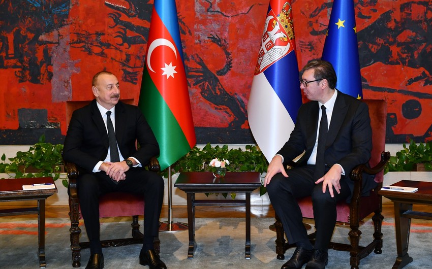 Azerbaijani, Serbian presidents hold one-on-one meeting in Belgrade