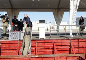 Ilham Aliyev lays foundation of two enterprises in Aghdam Industrial Park