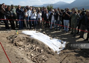 Foreign visitors view mass burial site in Azerbaijan’s Aghdara